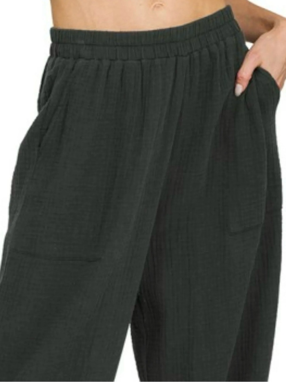 #59 ZENANA DOUBLE GAUZE PANT - Picture 2 of 3